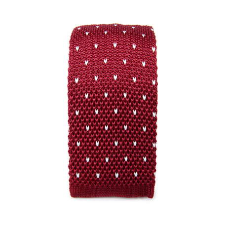 Dotted Knit Tie // Red + White