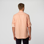 Track Stitch Pigmant Printed Linen Shirt // Orange (M)