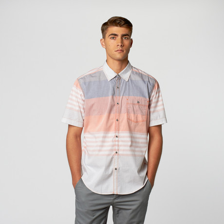 Natural Blue // Stripe Button Down // Mandarin (XL)