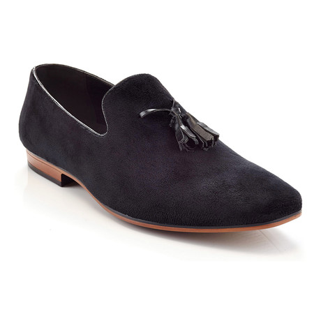 Robert Tassel Velour Slip-On Loafer // Black (US: 10.5)