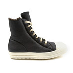Rick Owens // Lined High Top Sneaker // Black + White (Euro: 43)