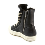Rick Owens // Lined High Top Sneaker // Black + White (Euro: 40)
