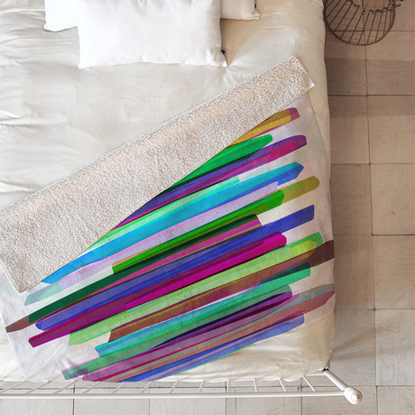 Colorful Stripes 3 // Fleece Throw Blanket (Medium)
