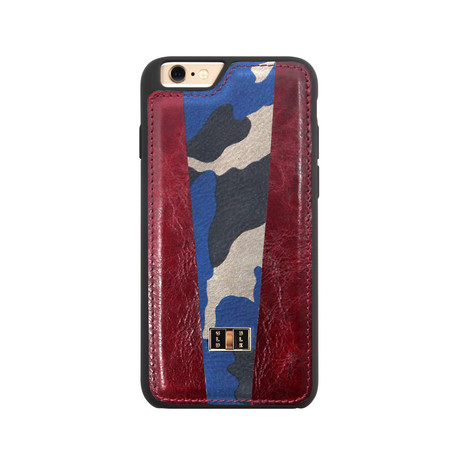 Panel Camo Phone Case // iPhone 6/6S (Red + Blue)