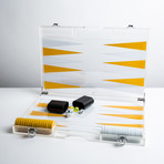 Lucite Backgammon // Yellow + White