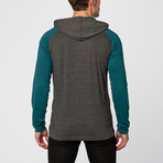 Henley Knit Hoody  // Heather Teal (L)