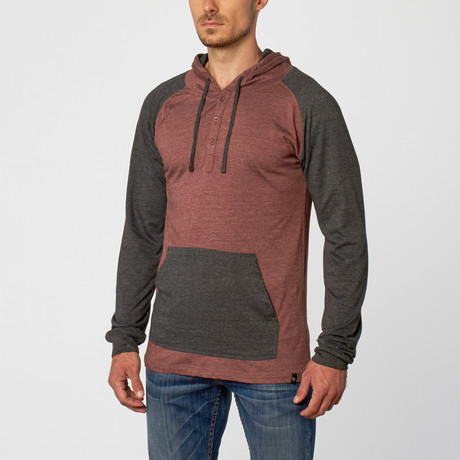 Henley Knit Hoody // Heather Burgundy (S)