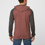 Henley Knit Hoody // Heather Burgundy (L)