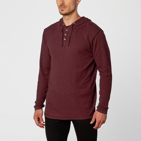 Henley Knit Hoody // Burgundy (S)