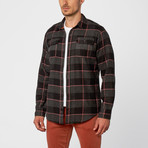 Long Sleeve Flannel Shirt // Dark Grey + Grey (L)