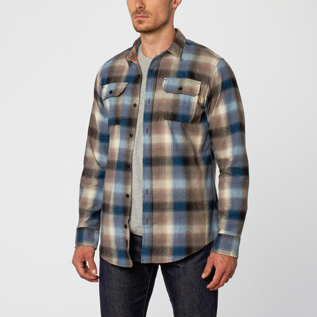 Long Sleeve Flannel Shirt // Blue (S)