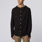 Long-Sleeve Hooded Knit Shirt // Black (L)