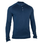 Bamboo Merino Henley Shirt // Navy Blue (XL)