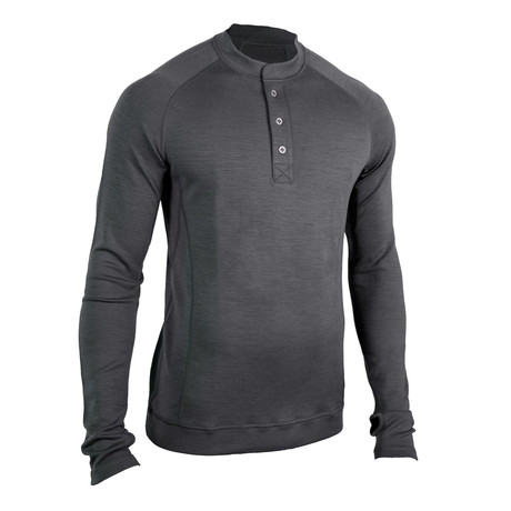 Bamboo Merino Henley Sport Shirt // Charcoal Grey (S)
