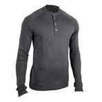 Bamboo Merino Henley Sport Shirt // Charcoal Grey (XL)