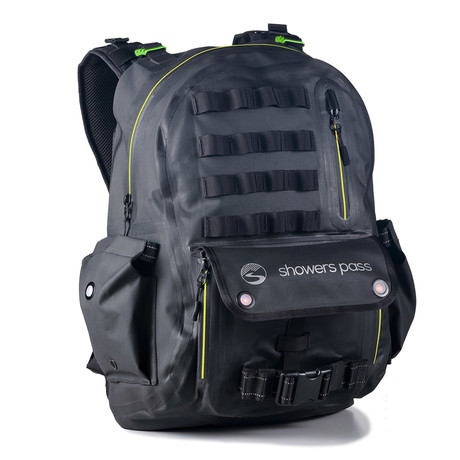 Utility Waterproof Backpack // Lime Green + Black (White + Black)