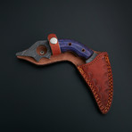 Damascus Karambit Knife + Pouch // KBT-21