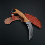 Damascus Karambit Knife + Pouch // KBT-06