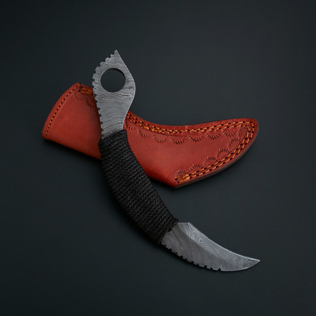 Damascus Karambit Knife + Pouch // KBT-16