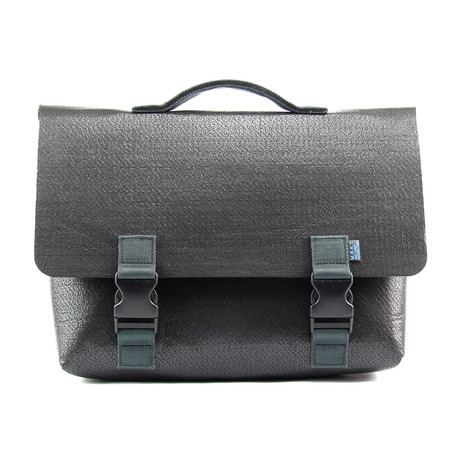 Kel Briefcase // Felt + Leather (Navy Blue + Red)