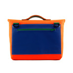 Kel Briefcase // Felt + Leather (Navy Blue + Red)