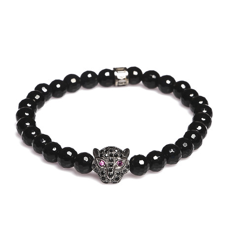 Silver Tiger Onyx Bracelet (Gunmetal)