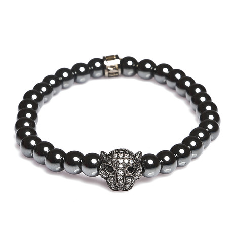 Silver Tiger Hematite Bracelet (Gunmetal)