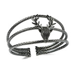 Woven Silver Infinity Bangle // Black (Gunmetal)