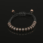 Black Stone Macrame Bracelet (Gunmetal)