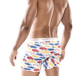 Old Cars Hipster Boxer Brief // White + Multi (S)