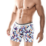 Pixel Hipster Boxer Brief // Blue + White + Multi (S)