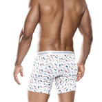 Hipster Boxer Brief // White + Blue + Red (M)
