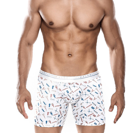 Hipster Boxer Brief // White + Blue + Red (S)