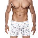 Hipster Boxer Brief // White + Blue + Red (L)