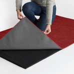 Washable Rug + Nonslip Pad // Solid Chenille Red (3'L x 5'W)