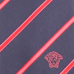 Jayson Silk Tie // Navy + Red Stripe