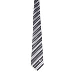 Silk Tie // Black + Silver Stripe