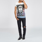 Colored Skull Tee // Blue (S)