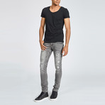 True Prodigy // Espen Distressed Slim Fit Jean // Grey (33WX32L)