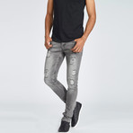 True Prodigy // Espen Distressed Slim Fit Jean // Grey (33WX32L)