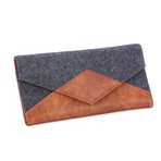 Wool + Vegan Leather Carrying Case // Grey + Brown (Grey + Brown)