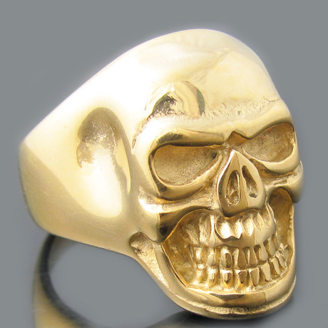 Skull Ring // 18k Gold Plated (Size 8)