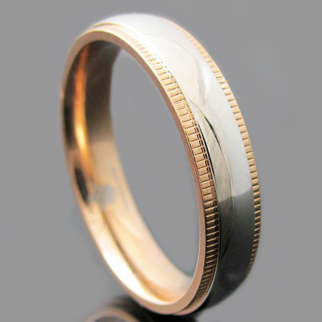 Etched Border Ring // 18K Rose Gold Plated (Size 8)