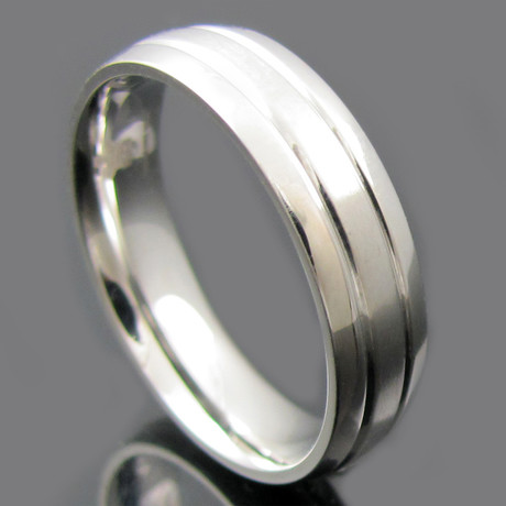 Double Line Etched Ring (Size 8)