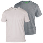 Fenton Crew Neck Tee // Grey + White // Set Of 2 (S)
