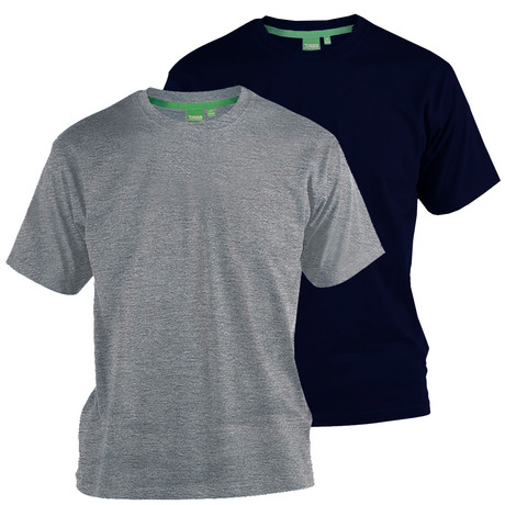 Fenton Crew Neck Tee // Navy + Grey // Set Of 2 (S)