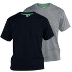Fenton Crew Neck Tee // Black + Grey // Set Of 2 (S)