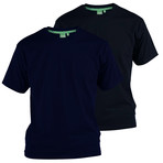 Fenton Crew Neck Tee // Black + Navy // Set Of 2 (S)