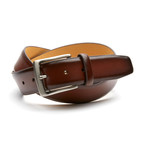 Burnished Edge Leather Belt // Cognac (32" Waist)