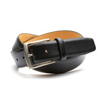 Burnished Edge Leather Belt // Black (32" Waist)